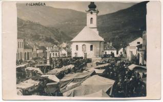 Mehádia, Főt ér, piac, vásár, görögkeleti templom / main square, market, Orthodox church. photo (fa)