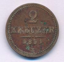 1851B 2kr Cu Körmöcbánya T:VF lapkahiba, patina Adamo M5