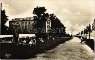 Budapest XIII. Margitszigeti szanatórium, függő hinta, hátoldalon reklám