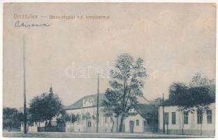 1925 Orczyfalva, Orczifalva, Kokoda, Orczydorf, Ortisoara (Temes); utca és katolikus templom / street, church (fl)