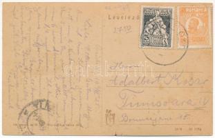 1925 Orczyfalva, Orczifalva, Kokoda, Orczydorf, Ortisoara (Temes); utca és katolikus templom / stree...