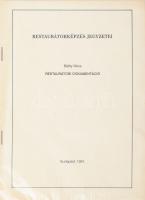 Báthy Géza: Restaurátori dokumentáció. Restaurátorképzés jegyzetei. Bp., 1991, k.n., 10+(2) p.+ 1 (kihajtható táblázat) t. Kiadói tűzött papírkötés.