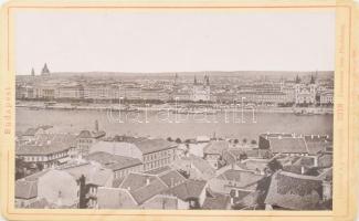 1898 Budapesti panoráma a Gellért-hegyről, Römmler&Jonas, Drezda, keményhátú fotó, kartonon, szép állapotban, 11×16,5 cm