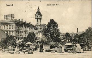 1912 Szeged, Széchenyi tér, piac, Hay Miksa üzlete (fl)