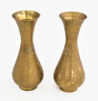 Bronz váza pár, kopással, m: 22 cm