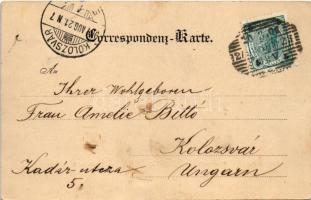 1901 Wien, Vienna, Bécs; Praterstraße, Carltheater, Circusgasse / street view, theatre (EK)