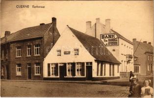 Cuerne, Kuurne; Kerkstraat / street view, bank