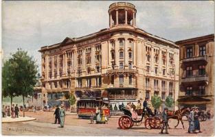 Warszawa, Varsovie, Warschau, Warsaw; Hotel Bristol, tram, horse-drawn carriage s: T. Cieslewski (EK)