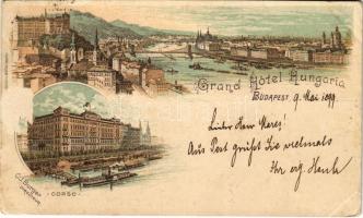 1899 (Vorläufer) Budapest, Grand Hotel Hungária, Corso. C.J. Burger Art Nouveau litho (EK)