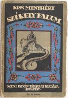 Kiss Menyhért: Székely falum. Elbeszélések, rajzok. Bp., 1921, Szent István-Társulat, 129+(3) p. A borító Jaschik Álmos munkája. Kiadói illusztrált papírkötés, sérült borítóval, helyenként kissé sérült lapszélekkel.