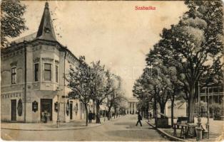 1911 Szabadka, Subotica; utca és üzlet / street and shop (szakadás / tear)