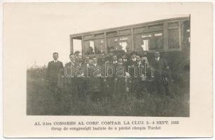 Kolozsvár, Cluj; Al 2-lea Congres al Corp. Contab. La Cluj 5-8 Sept. 1925. Grup de congresisti inainte de a parasi campia Turdei / kongresszusi képviselők csoportja, autóbusz / group of congressmen, autobus. photo (EK)