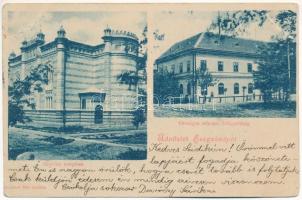 1899 (Vorläufer) Szekszárd, Izraelita templom, zsinagóga, Országos Selyemtenyésztő felügyelőség. Fischhof Mór kiadása (EK)