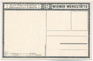 Art Nouveau. Stoff-Reproduktion, B.K.W.I. Serie L. Wiener Werkstätte, Stoffmuster-Entwurf von Arch. ...