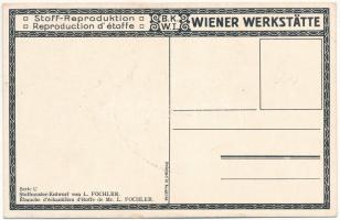 Art Nouveau. Stoff-Reproduktion, B.K.W.I. Serie U. Wiener Werkstätte, Stoffmuster-Entwurf von L. Foc...