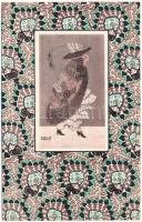 Art Nouveau. Stoff-Reproduktion, B.K.W.I. Serie S. Wiener Werkstätte, Stoffmuster-Entwurf von L. Fochler s: Mela Koehler