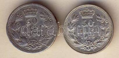Szerbia 1904. 50p Ag T:3 ph + 1915. 50p Ag T:2