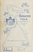 cca 1916 Az osztrák-magyar haditengerészet S.M.S. Csikós hajóján szolgáló matróz nevesített fotója /...