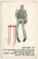 Zsidó humorista. Judaika művészlap / Jewish Humorist. Judaica art, Verlag "Central" 2116. s: Menachem Birnbaum (fl)