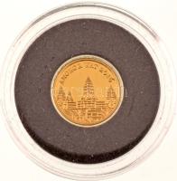 Elefántcsontpart 2016. 100Fr Au "Angkor Wat", "A világ legkisebb arany érméi" tanúsítvánnyal (0,5g/0.999) T:PP  Ivory Coast 2016. 100 Francs Au "Angkor Wat", with "The smallest gold coins in the world" certificate (0,5g/0.999) C:PP