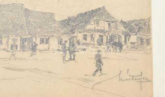 Márton Ferenc (1884-1940): Életkép az első világháborús front közeléből, 1917. aug. 6., Mielnica (Me...