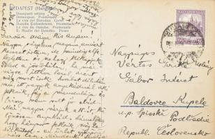 cca 1930 Budapest Székesfővárosi sétányszék-jegy, szép állapotban, egy Duna-parti sétányt ábrázoló k...