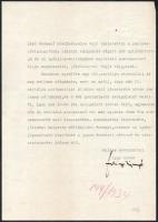 1934 Bp., Fabinyi Tihamér (1890-1953) jogász, politikus, kereskedelem- és közlekedésügyi miniszter (...