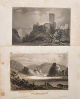Vegyes XIX. századi metszetek (legalább 70-80 db), főként külföldi helyszínek, de közte két magyar v...