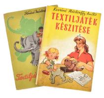 Kevéné Mártonffy Anikó: Textiljáték készítése. I-II. köt. Bp., 1951, Könnyűipari Kiadó. / Bp., 1955, Műszaki Könyvkiadó. Fekete-fehér és színes illusztrációkkal, szabásmintákkal. Kiadói illusztrált papírkötés, a II. kötet kissé sérült borítóval.