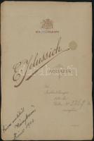 1903 Abbazia, E. Jelussich fényképész műtermében készült, keményhátú vintage fotó, Révai Dezső felir...