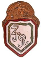 ~1930-1940. Z.I.O.L.I. (Zrínyi Ilona Országos Leány Iskola?) zománcozott bronz iskolajelvény (34x24mm) T:XF patina