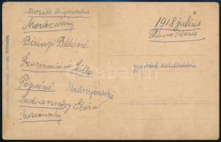 1918 Abbázia, sétahajókázás a tengeren, a hajóban többek között Móricz Zsigmondné Holics Janka (1883...