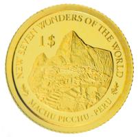 Salamon Szigetek 2013. 1$ Au "A világ 7 új csodája - Machu Pichu, "A világ legkisebb arany...