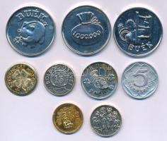 ~1980. 9db klf újévi és lottó szerencsepénz T:AU,XF