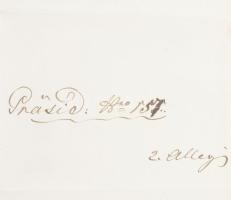 cca 1847 Kézzel írt levélborító olasz nyelven, az S.M.S. Montecuccoli parancsnoka által a haditenger...