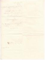 cca 1847 Kézzel írt levélborító olasz nyelven, az S.M.S. Montecuccoli parancsnoka által a haditenger...