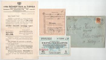 1939. "43. Magyar Királyi Osztálysorsjáték" harmadik osztály egynyolcad sorsjegye bélyegzé...