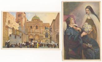 9 db RÉGI képeslap: vallás és német hajók / 9 pre-1945 postcards: religion and German ships