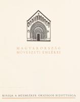 Gerevich Tibor: Magyarország románkori emlékei. Magyarország művészeti emlékei I. köt. Bp., 1938, Műemlékek Országos Bizottsága - Kir. M. Egyetemi Nyomda, 842+1 p.+2 (kihajtható tábla, közte 1 térkép vázlat) t. A 277-808 oldalak között, I-től CCLXIV-ig számozott fekete-fehér képtáblával. Gazdag fekete-fehér képanyaggal illusztrált. Kiadói félbőr-kötés, a borítón kis kopásnyomokkal.