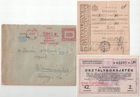 1939. "42. Magyar Királyi Osztálysorsjáték" második osztály egynyolcad sorsjegye bélyegzés...