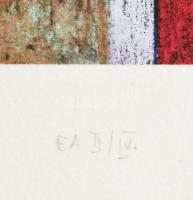 Aknay János (1949-): Hírnök érkezett. Computer print, merített papír, jelzett, művészpéldány EA II./...