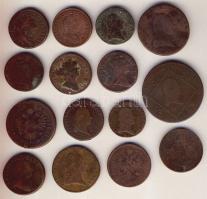 Ausztria/magyar verdejel vegyes váltópénz tétel 1763-1868-ig, 15db, benne 1Kr, 3Kr, 4Kr, 30Kr T:3,3/...