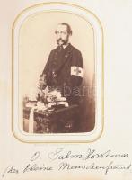 cca 1860-1880 Régi fotóalbum, benne 25 táblán 50 fotóval, jelentős részben feliratozva és nevesítve....