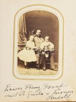 cca 1860-1880 Régi fotóalbum, benne 25 táblán 50 fotóval, jelentős részben feliratozva és nevesítve....