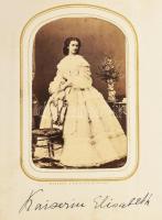 cca 1860-1880 Régi fotóalbum, benne 25 táblán 50 fotóval, jelentős részben feliratozva és nevesítve....