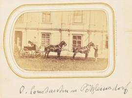 cca 1860-1880 Régi fotóalbum, benne 25 táblán 50 fotóval, jelentős részben feliratozva és nevesítve....