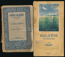 Lukács Károly: A Balaton. Kincsestár, a Magyar Szemle Társaság Kis Könyvtára 114. sz. Bp., 1941, Magyar Szemle Társaság. Kiadói papírkötés, szakadt, sérült borítóval. + 1959 A Balaton és környéke térképe, Bp., Kartográfia-ny., szakadt, foltos, megviselt állapotban, 57x93 cm