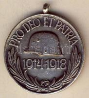 1918. "Pro Deo et Patria-Magyar Háborús Emlékérem" ezüstözött Br kitüntetés T:2