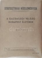 Szigeti Gyula: A gazdasági válság Budapest életében. Bp. é.n. Budapest Székesfőváros Statisztikai Hivatala, 165 l. Statisztikai Közlemények 76. kötet 2. sz. Kiadói papírborítóban.