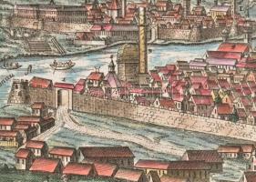 Buda. Ofen. "Buda és Pest rézmetszetű látképe észak-nyugat felől."
Megjelent önálló lapké...